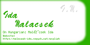 ida malacsek business card